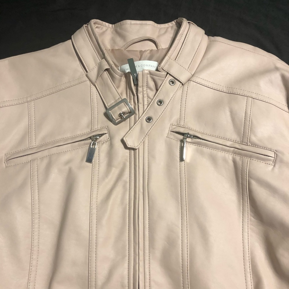 Pale pink faux leather New York & company jacket